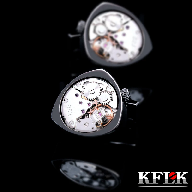 Ювелирные изделия KFLK запонки для мужчин брендовые черные часы механические