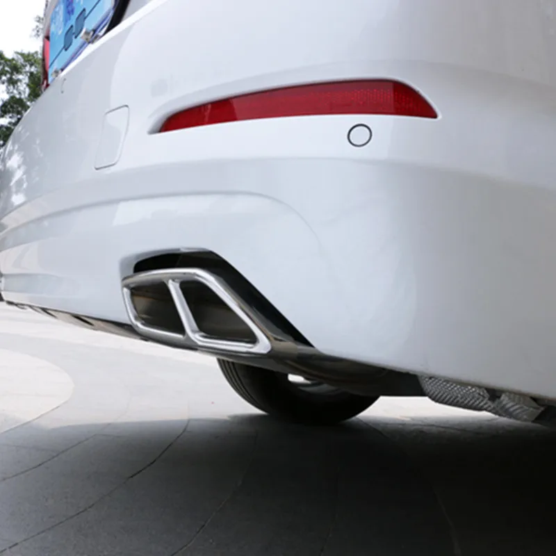

Car Tail Throat Exhaust Pipe Decoration Cover Trim For BMW 5 Series G30 G38 2018 Stainless Steel Auto Exterior Accessories