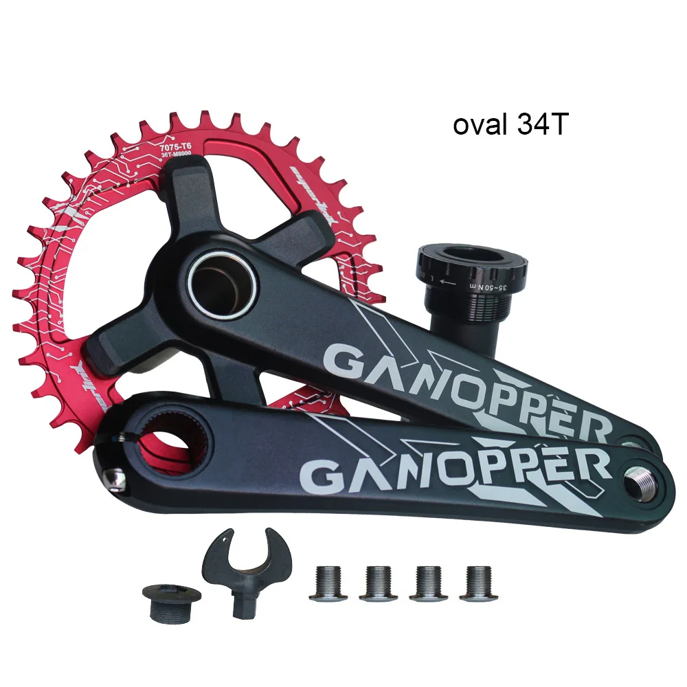 34T red crankset 175 мм 1X 2X система односкоростная коленчатая цепь 30T 32T 34T 36T 11s 7075 Alu подходит для SHIMANO XT SLX DEORE M7000 M8000 Crank - Цвет: 34T red crankset