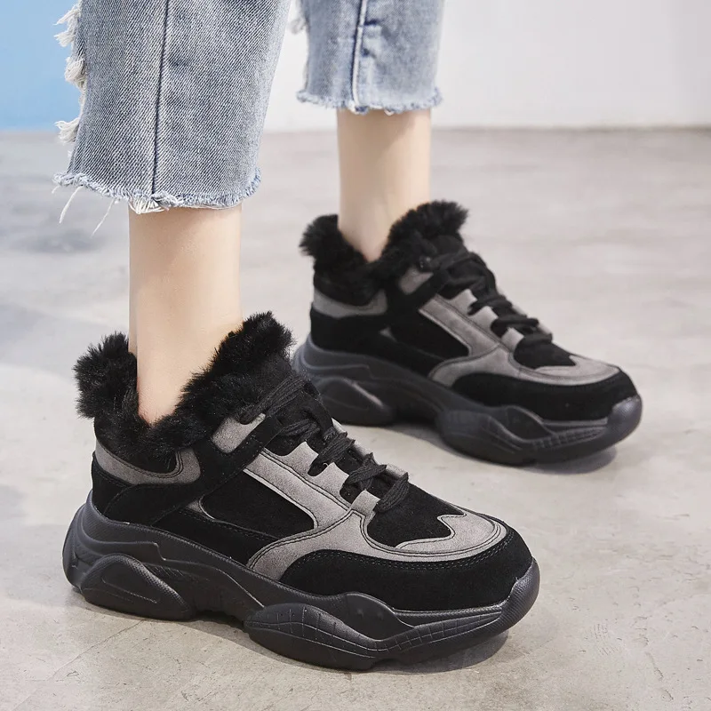 Zapatos mujer Повседневная обувь Женские модные брендовые теплые кроссовки на