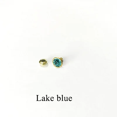 Lake Blue Meetee 50/100 шт. 8 мм Стеклянная заклепка с хрусталиком кнопка мешок декоративные пряжки Сделай Сам кожевенное ремесло аксессуары для одежды дрель ногтей крюк BF052 - Цвет: Lake Blue