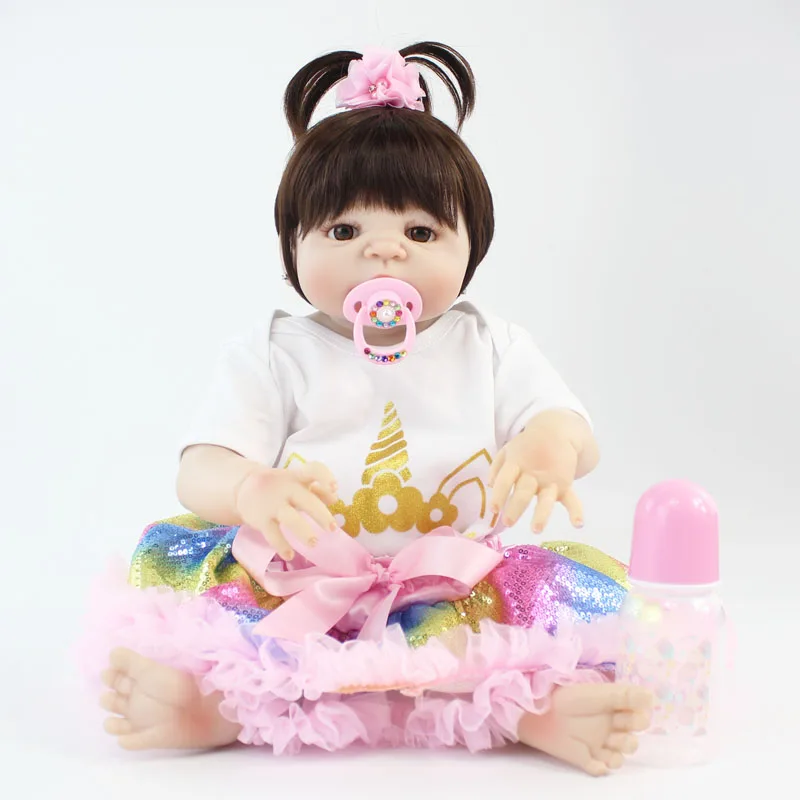 55 см силиконовая кукла Reborn Baby Doll игрушка 22 дюйма виниловая новорожденная
