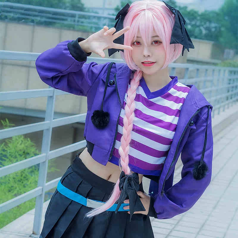 Liva girl Fate Apocrypha Astolfo костюмы для косплея женская фиолетовая куртка весеннее пальто