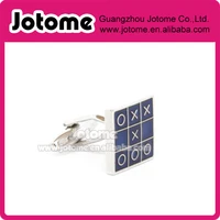 game tic tac toe square blue silver tone xs and 0s cufflinks cuff links 0 875 x 0 375 inch