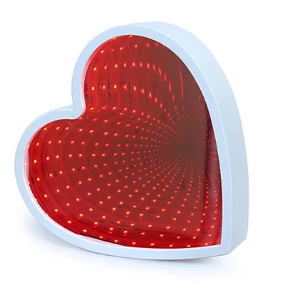 Heart Ночник 3D настольная лампа светодиодный Сердце ананас Звездный колокол туннельный свет пластик+ зеркало из ПВХ украшение туннельный фонарь ночник - Испускаемый цвет: Heart
