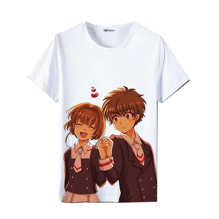 Cardcaptor Sakura, женская футболка Kawaii, короткий рукав, летняя, Femme, футболка, Harajuku, свободные топы, пара, одежда для девочек, милые пальто - Цвет: 2