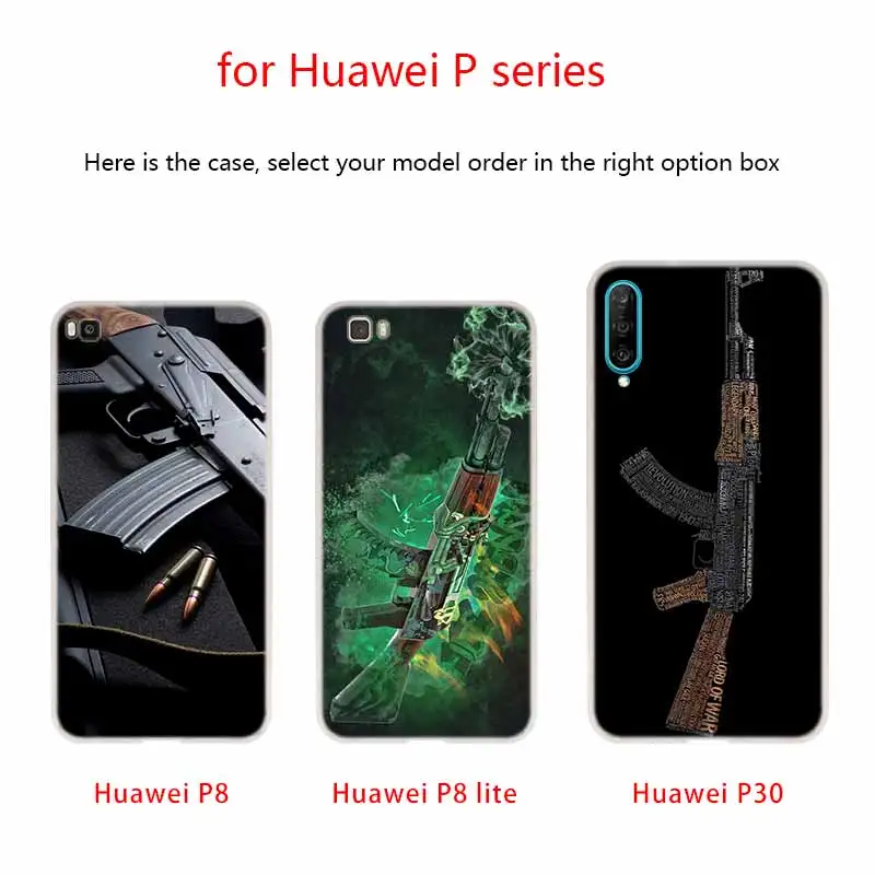 Чехол AK47 для телефона Huawei P40 P9 P10 P20 P30 Lite чехлы Pro P Smart 2019 мягкий чехол | Мобильные