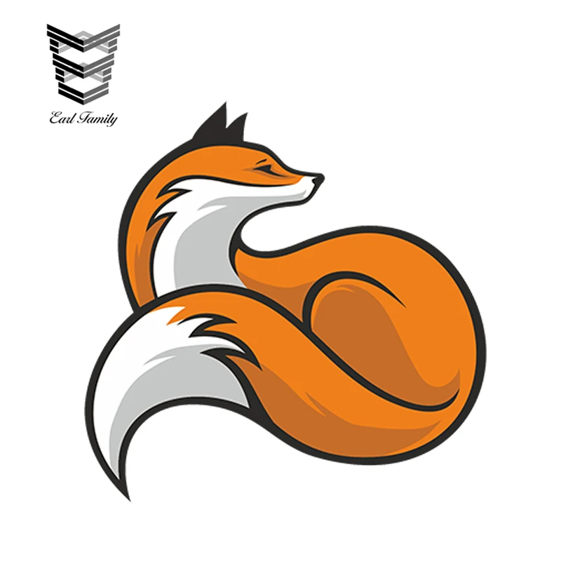

EARLFAMILY Cute Fox Decal Funny Cartoon Car Styling Animal Car Stickers Vinyl Graphic for Car Window Bumper Trunk Decoration