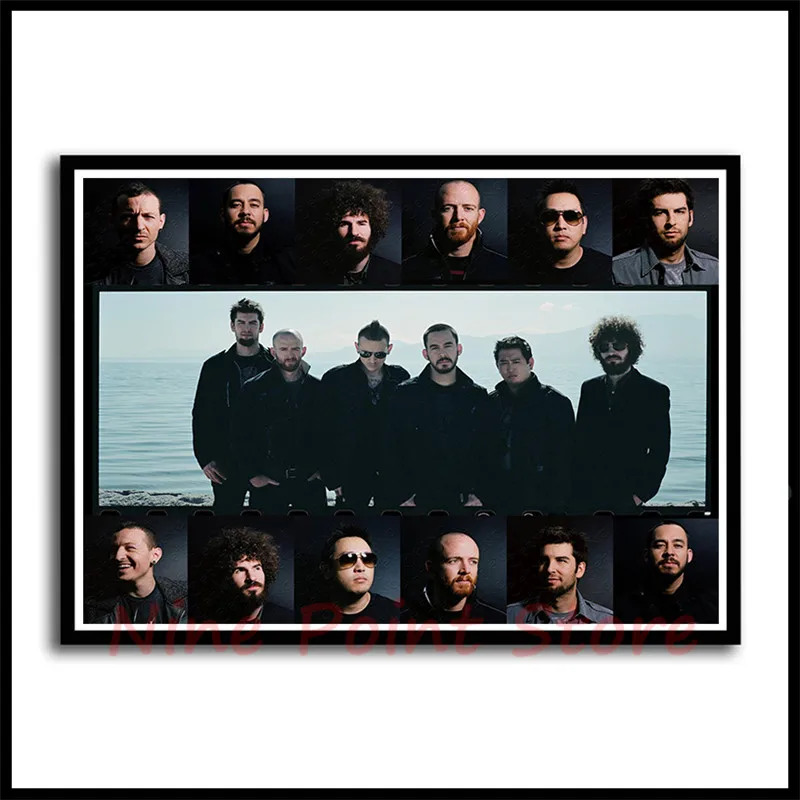 Рок-Группа Linkin Park с белым покрытием бумажные плакаты постер для бара/Кафе Ретро плакат декоративной живописи бескаркасные - Цвет: Многоцветный