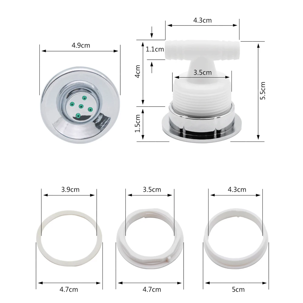6pcslot spray nozzle hydraulic acupuncture massage water saving shower head jets shower cabin room accessories bathroom free global shipping