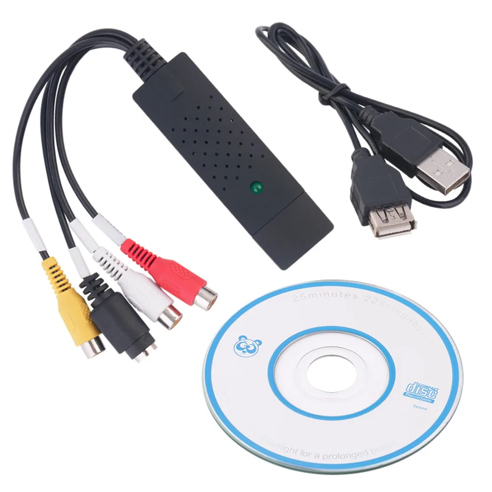 Высокого качества адаптер VHS USB 2,0 Карта видеозахвата конвертер адаптер для ПК ТВ аудио DVD DVR VHS Поддержка NTSC PAL видео
