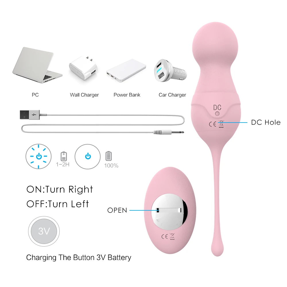 SHD вагинальный шарик с дистанционным управлением силиконовый для упражнений