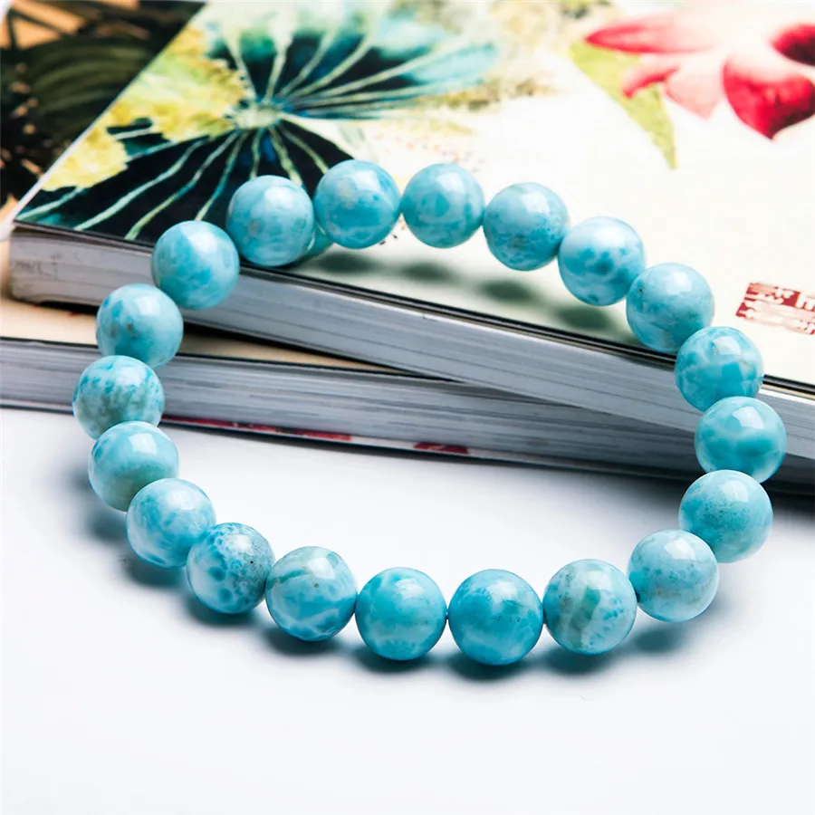 10 мм натуральный синий Larimar драгоценный камень свободный круглый шарик