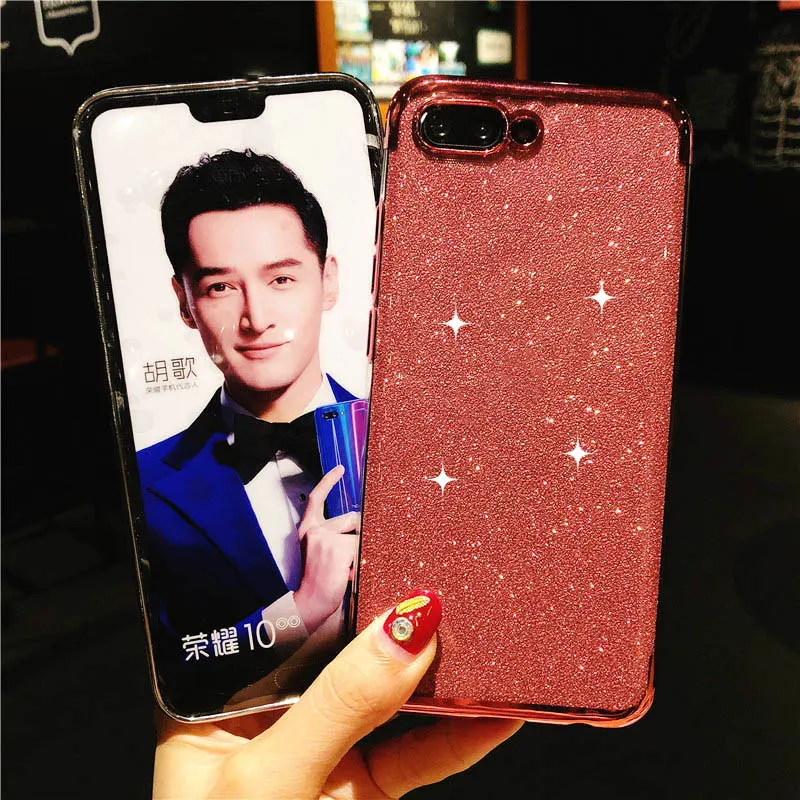 Блеск ТПУ чехол для huawei Honor 10 9 9i 8 7X 7C Y6 Y7 Prime 2018 iphone X 6 6s 7 плюс Силиконовые Bling Fundas