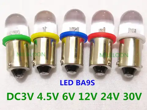 Светодиодная лампа для номерного знака BA9S, 5 шт., 24 В, ba9s, 3 в светодиодный LED, ba9s, 6 в, приборная лампа, 4,5 в, 12 В, ba9s, 30 в