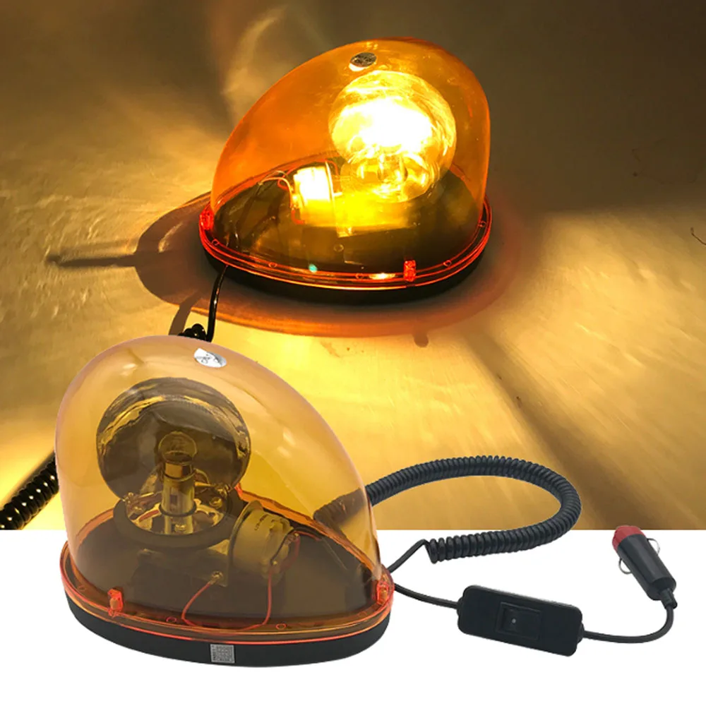 

DC 12V/24V Halogen Warning Police Lights Car Rotating Light Road Garbage Truck With Magnetic Adsorption Snail Lamp