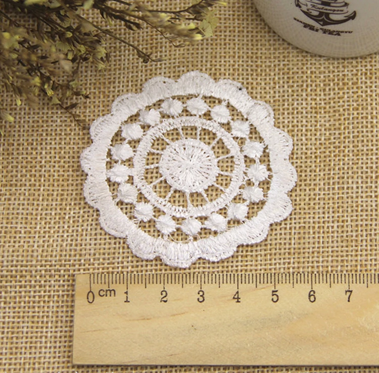 Кружевные нашивки с цветочной вышивкой белые кружевные нашивки-аппликации