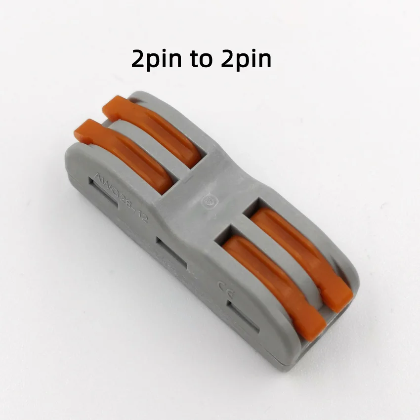 2pin to 2pin Без сварки Многофункциональный быстрый соединитель провода кабель Соединительный разъем блок пресс Универсальный компактный провод клеммы - Цвет: 2pin to 2pin