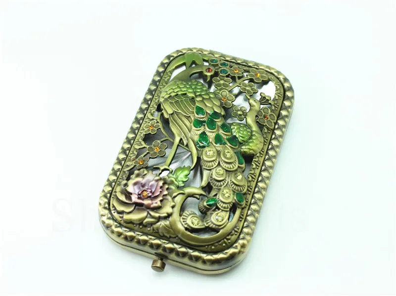 Free Shipping Handle Mirror Metal Peacock Handbag Double Side | Дом и сад