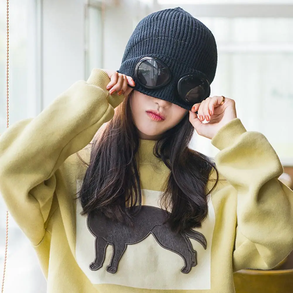 ZACOO Men/Women Knitted Cap With Glasses Ornaments Fashionable Warm Hat san0 | Аксессуары для одежды