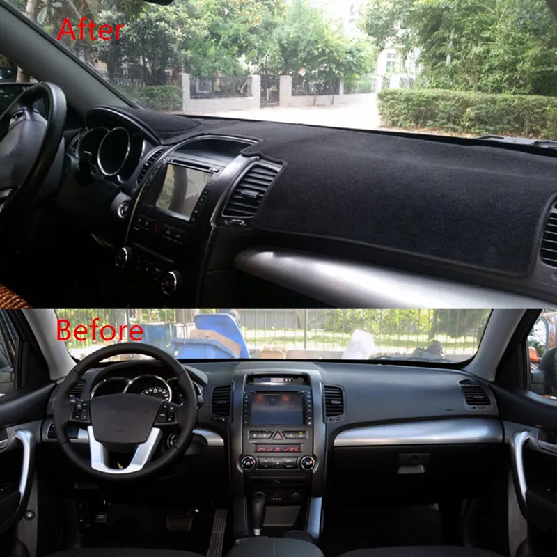 Коврик для приборной панели автомобиля Kia Sorento 2009 - 2012 с защитой от УФ-лучей |