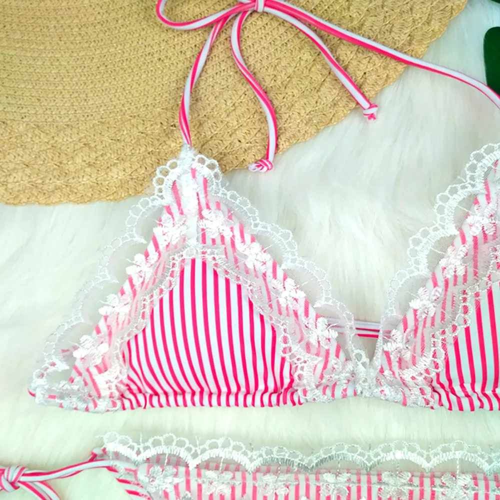 Летний женский комплект бикини из двух предметов Раздельный купальник пуш-ап с