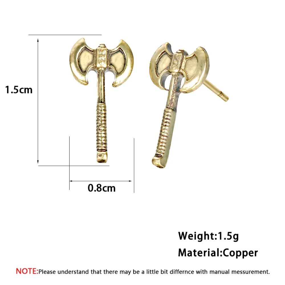 Мужские серьги с топором Valknut 1 пара амулет готика ретро бижутерия в стиле