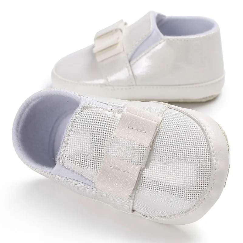 Newborn Bling Sequins Bow PU Leather Baby Shoes First Walkers Leisure Moccasins Sneaker Soft Sole|baby moccasins|leather baby shoesbaby first shoes |