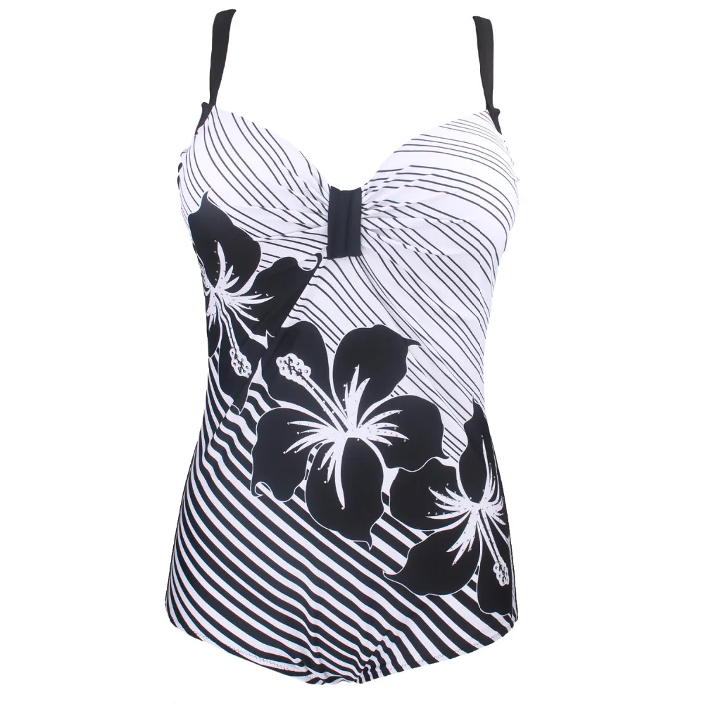 Новинка 2019 женский купальник большого размера слитный на косточках с цветочным