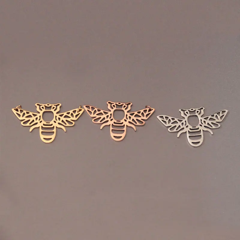 

Wholesale 30pc/lot Big Origami Honeybee DIY Stainless Steel Charms Bee Bugs Pendant Jewelry Components Making Kids Black Friday