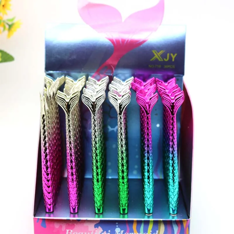 36 pcs/lot Gradient Mermaid gel pen Colorful 0.5 mm black Neutral Pens For Girls Gift School Office writing Supplies | Канцтовары для
