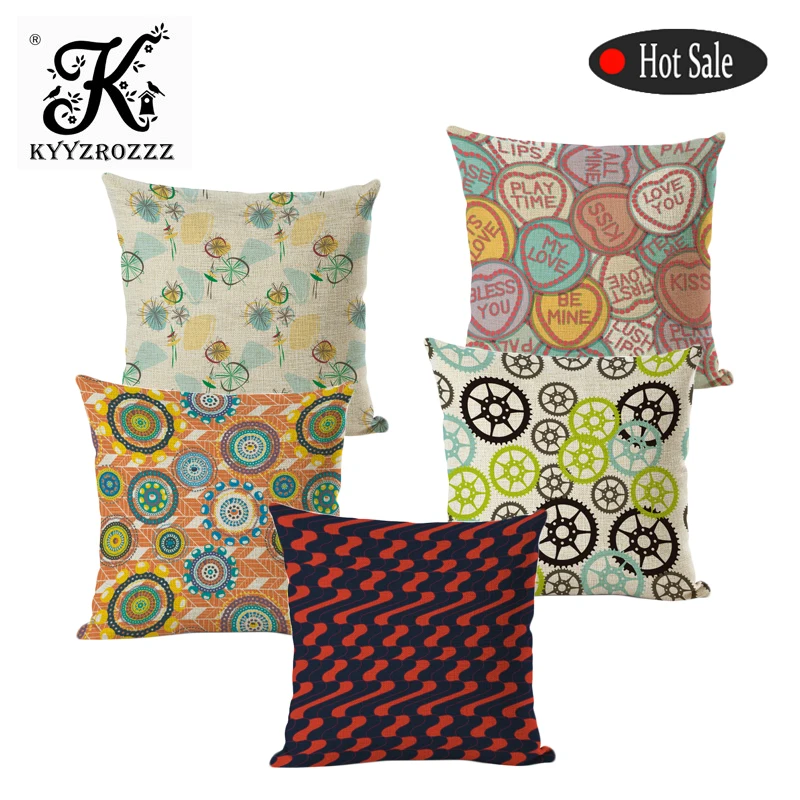 

Геометрический узор декоративные подушки Чехлы хлопковый льняной квадратный популярное милое постельное белье для диван-подушка для авто...