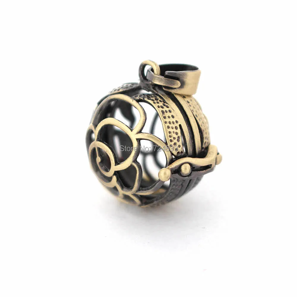 24x20 мм винтажные филигранные Цветочные Полые клетки круглые шарики кулоны для DIY