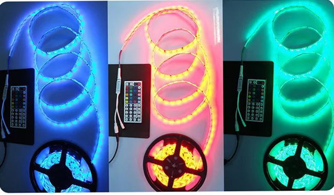 5050 IP20 RGB Светодиодная лента 12 В постоянного тока диодный ленточный светильник с беспроводным WiFi мини-управлением, умный пульт управления 44 клавишами ИК-пульт дистанционного управления