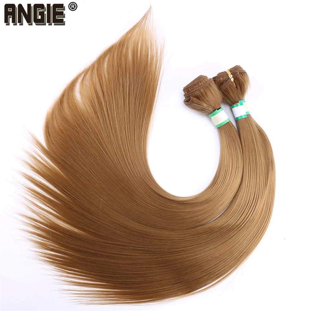 Angie, 14-30 дюймов, 200 г/лот, шелковистые прямые волосы, пряди, натуральные черные высокотемпературные синтетические волосы для наращивания для женщин