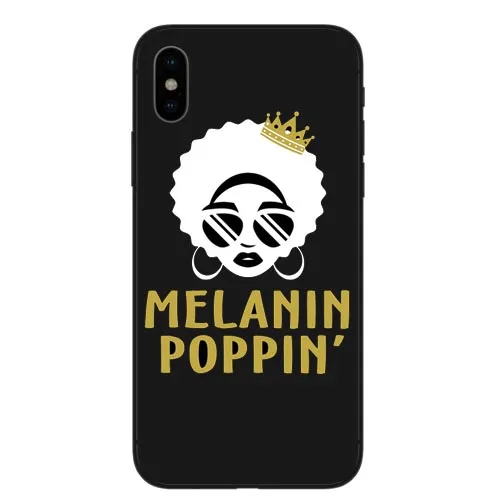 Модный золотой меланин Poppin queen черный Жесткий Чехол Для Телефона iPhone 6 S Plus 7 XR XS Max 8