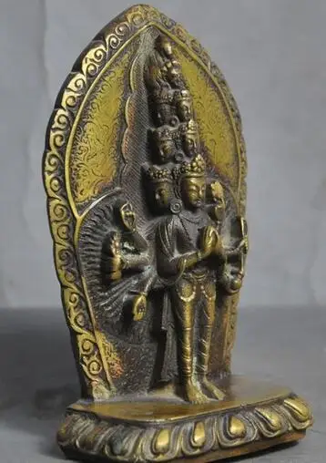 zhmui88002841342++old Tibet Buddhist Bronze Pray 1000 Arms Avalokitesvara Kwan-yin buddha Statue | Дом и сад