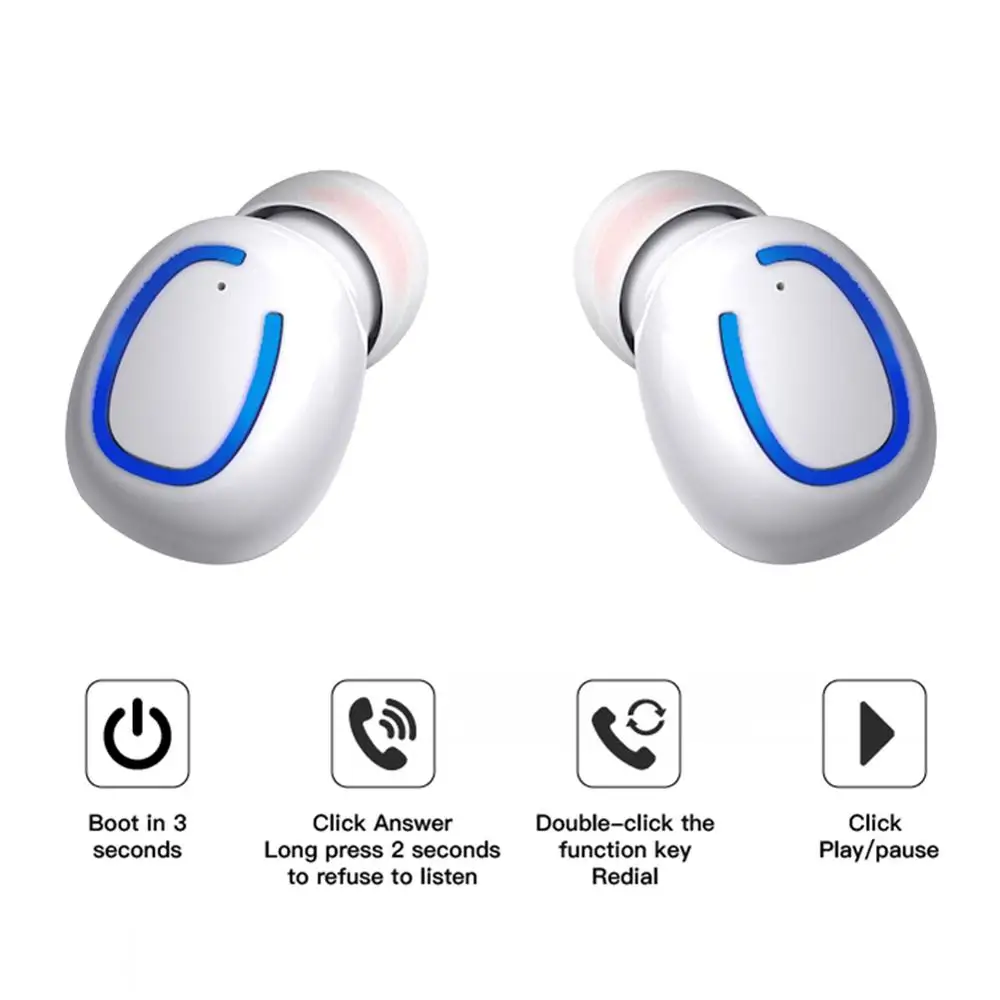 Наушники Bluetooth 5.0 Xi11 портативные TWS беспроводные внутриканальные с 3D стереозвуком, микрофоном, спортивными наушниками с функцией громкой связи и автоматическим сопряжением.