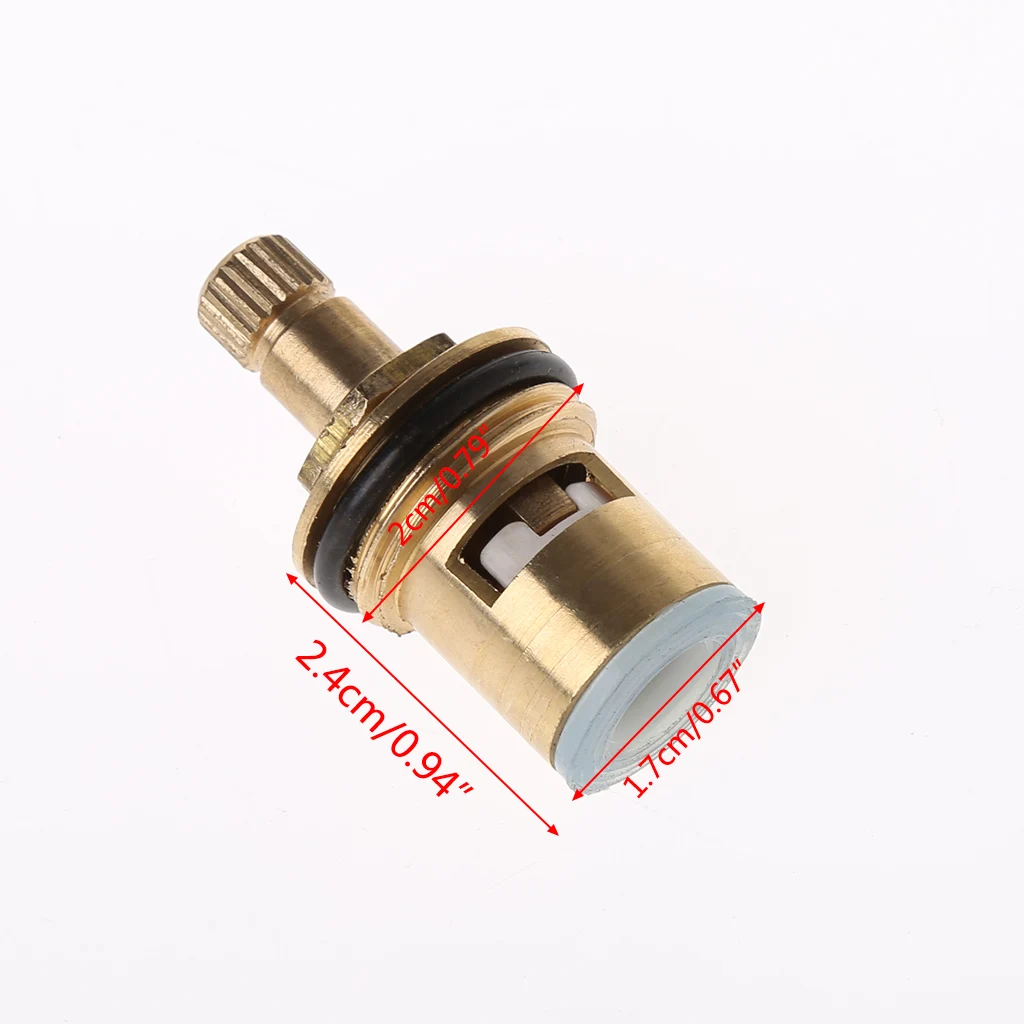 

2018 2 Pcs Brass 1/4 Turn G1/2" Ceramic Disc Cartridge Hot Cold Tap Valve Faucet Replacement