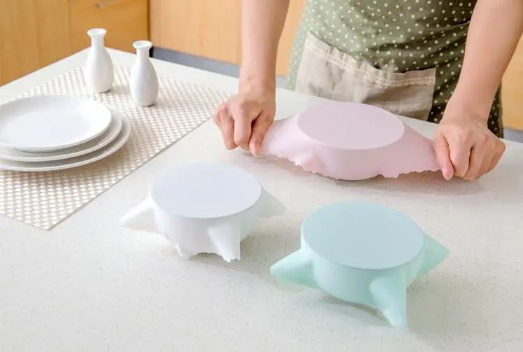 1 шт. Новый FDA Силиконовый стрейч чаша обертывание крышки многоразовые пленки