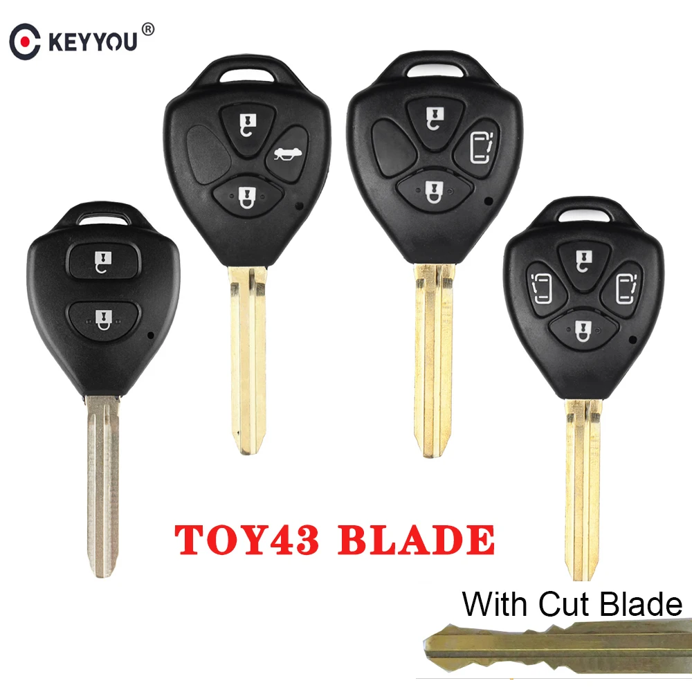 KEYYOU резаным лезвие 2/3/4 BT чехол для дистанционного ключа от машины в виде ракушки для Toyota Yaris Prado Tarago Camry Corolla RAV4 REIZ Crown 2007-2012