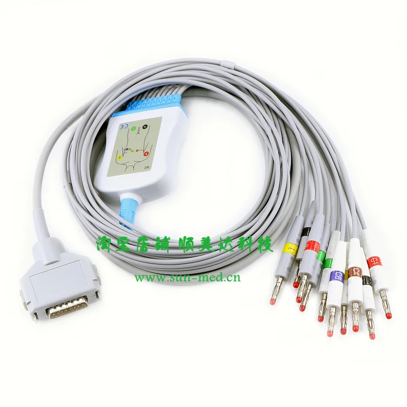 Совместимый кабель FUKUDA DENSHI EKG с leadwires, кабель ECG Banana 4,0 IEC