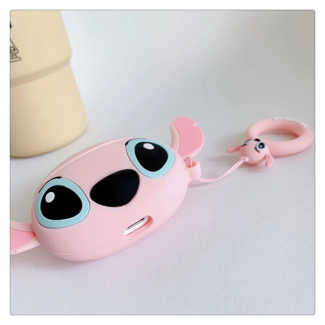 Popular Cute Cartoon Stitch Angel Shockproof Earphone Cases For Apple Airpods 1 2 Silicone Protection Earphone Cover Accessories