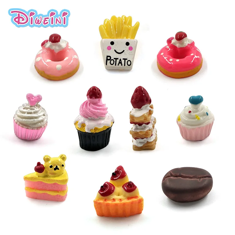 

5pcs Simulation Snack Dessert Cake Food Miniature Figurine Pretend play Kitchen Toy Doll House DIY Accessories gift Baby Gift