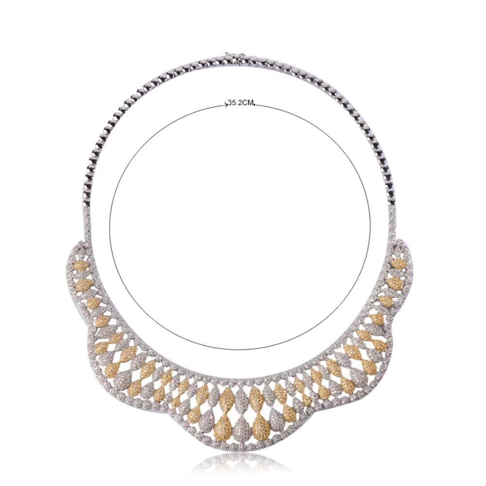 Роскошные свадебные наборы ювелирных изделий для женщин Свадебные три цвета