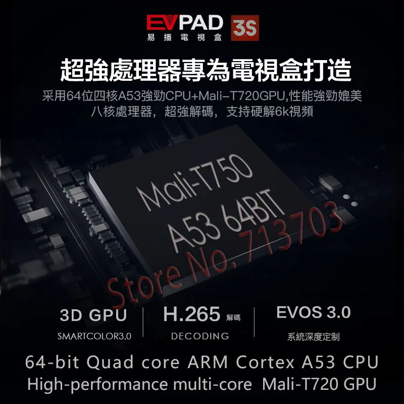 Новинка IP tv EVPAD 3S 8GB 4K Smart Android tv Box Испания Корейский Японский Сингапур Гонконг Малайзия Тайвань индонезийский ТВ канал