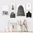 Скандинавский постер с изображением Парижской башни, Триумфальной арки, колоссо, империи, здания, стены, искусство на холсте, картина на стену для гостиной