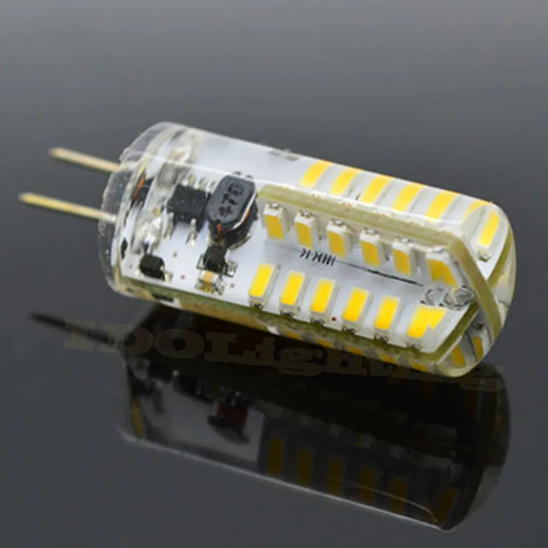 10X G4 Светодиодная силиконовая лампочка двухштырьковая база DC 12V G4 ампульная лампа точечная 3014 SMD 48 Светодиодный s 50W галогенная лампа лампада 6W 360 градусов
