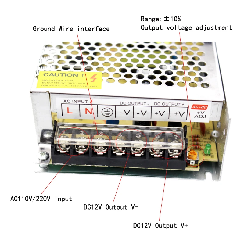 Блок питания 12 В 80 Вт 6.5A источник трансформатор 220 в ac dc alimentation драйвер