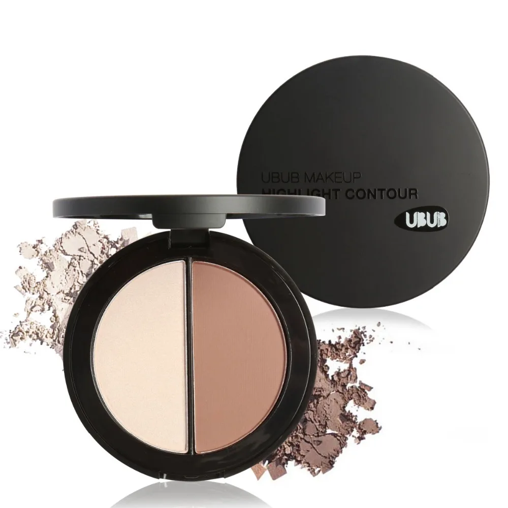 UBUB Brand Pro 2 Colors Face Powder Contour Highlighter Bronzer Palette Trimming Makeup Grooming Pressed #254827 | Красота и здоровье